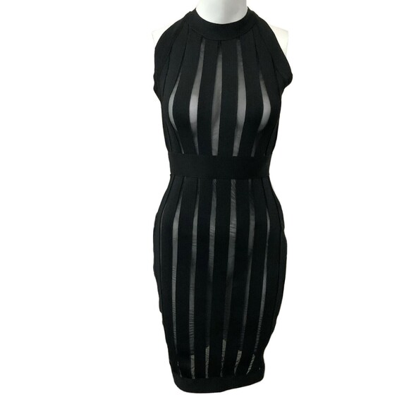 Femme Los Angeles Bandage Dress Black Body Con Sleeveless M - Picture 1 of 10